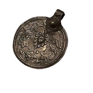 Artisan Antiqued 925 Silver Pendant with a heart